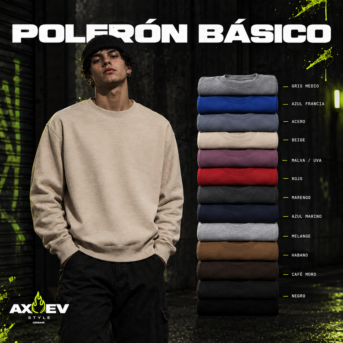 Polerón básico de cuello redondo AXEV Urban